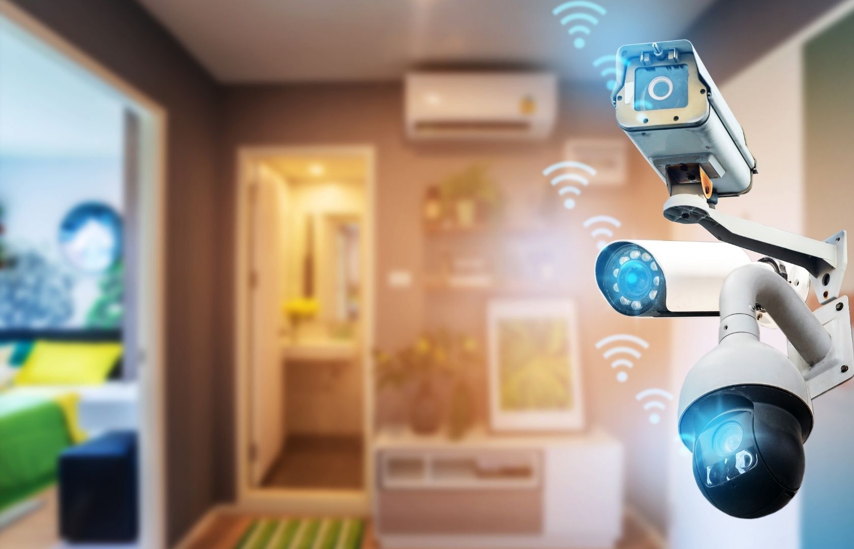Smarte Überwachungskameras innen für Zuhause