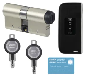 IKON CLIQ Go Starterset M2: Mobiles Programmiergerät und Doppelzylinder mit Staub- und Regenschutzkappe