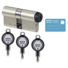 CLIQ Go Starterset B2: Bluetooth-Schlüssel und Doppelzylinder mit Staub- und Regenschutzkappe (55/55)