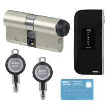 CLIQ Go Starterset M2: Mobiles Programmiergerät und Doppelzylinder mit Staub- und Regenschutzkappe (55/55)